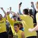 Michigan fans and cheerleaders react after the squad beat the South Carolina cheerleaders during a tug-o-war at beach day in Clearwater, Fla. on Sunday, Dec. 30. Melanie Maxwell I AnnArbor.com